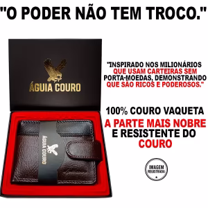 carteira masculina 100% couro Macio Legitimo Cor Marrom Café, O MELHOR COURO DO MERCADO - Imagem 3