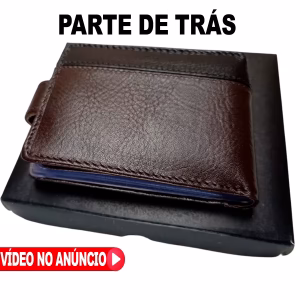 carteira masculina 100% couro Macio Legitimo Cor Marrom Café, O MELHOR COURO DO MERCADO - Imagem 4