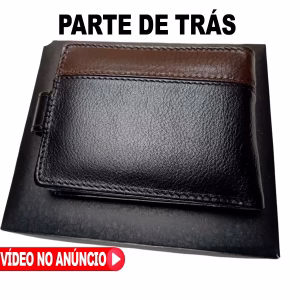 carteira masculina original 100% couro Macio Preto, O MELHOR COURO DO MERCADO - Imagem 6