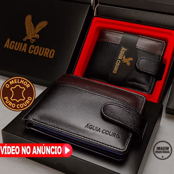 Carteira Masculina Premium em Couro Legítimo Vaqueta