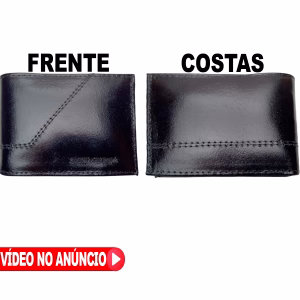 carteira masculina couro slim durável pequena 100% couro legítimo - Imagem 4