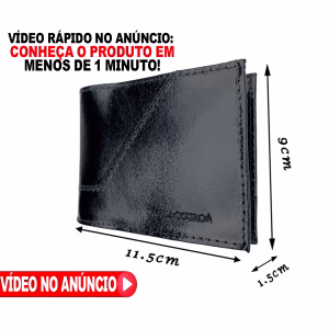 carteira masculina couro slim durável pequena 100% couro legítimo - Imagem 6
