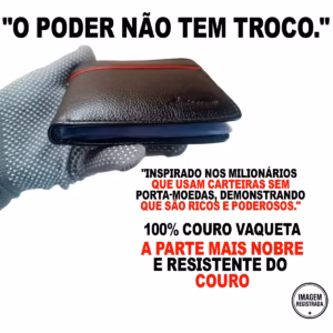 carteira masculina couro legítimo *MELHOR COURO DO MERCADO* dobrável com janela flip - Imagem 4