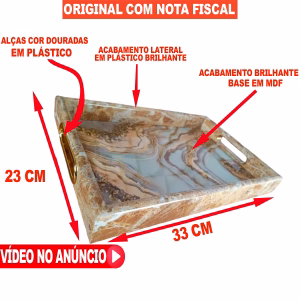 Bandeja decorativa para cantinho do café e bebida Retangular Sala mesa posta acrílico - Imagem 4