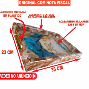 Bandeja decorativa para cantinho do café e bebida Retangular Sala mesa posta acrílico - Imagem 10